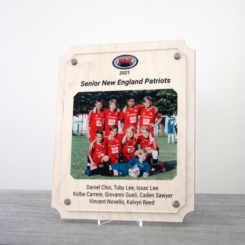 Custom Sports Plaque Team Photo Plaque Sponsor Thank You Etsy