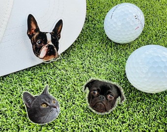 Custom Pet or Human Face Ball Marker with Magnetic Hat Clip