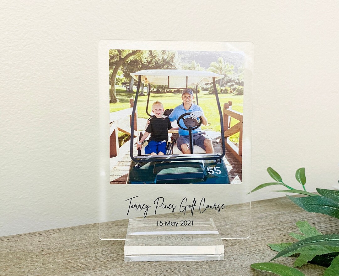 Personalized Acrylic Photo Plaque, Golf Gift, Gift for Golfer, Fathers ...