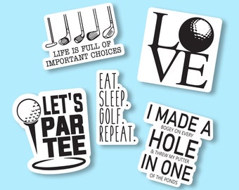 Golf stickers, Golfing laptop decals, Golf tumbler stickers, Golf water bottle stickers, Golfing water bottle decal