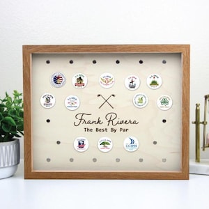 10x8, Custom Golf Ball Marker Display | Personalized Display for Golfers | Ball Marker Collection | Display Case