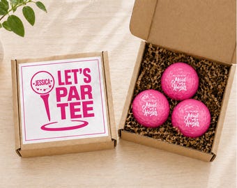 Bridesmaid Proposal Gift, Personalized Golf Balls Gift Set, Maid of Honor Gift, Custom Pink Golf Balls, Bridal Party Gift