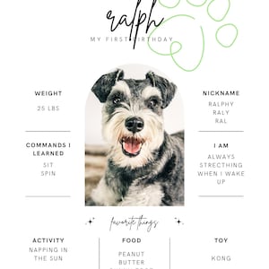 Personalized Puppy Milestone Cards Printable Download Pet Keepsake