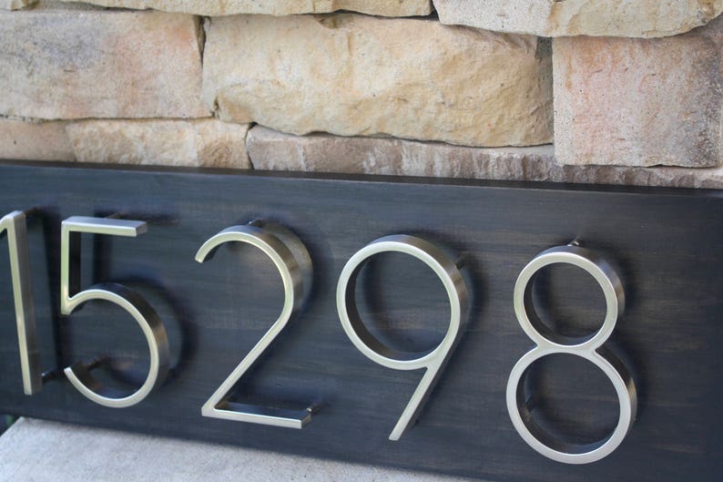 Address Plaque Modern House Numbers House Number Plaque House Number Sign Address Sign House Numbers Wedding Gift image 1