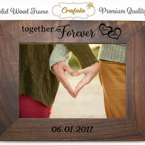 together forever custom Frame, wedding custom Frame, Personalized Solid  Wood Frame, Engraved Frame,Picture Frame, marriage gift, love gift