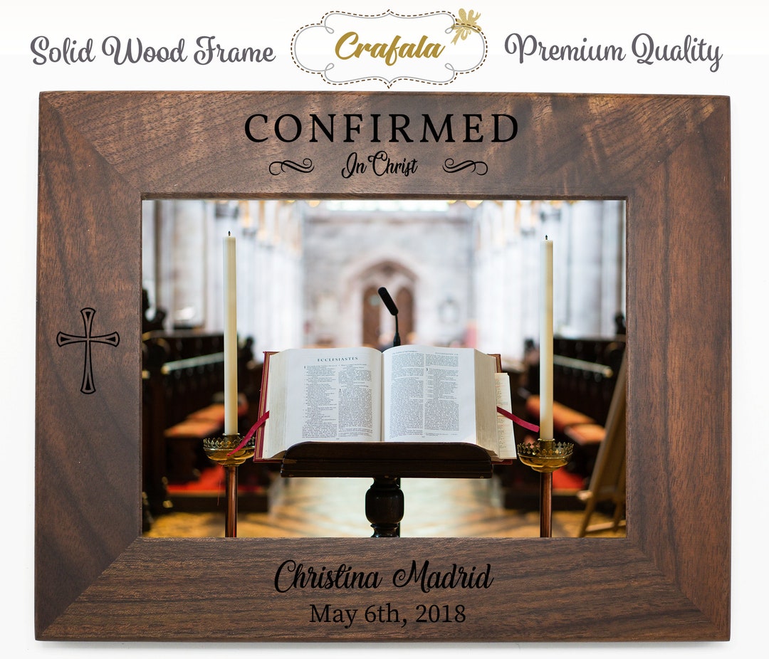 Confirmed in Christ Custom Frame, Personalized Solid Wood Frame ...