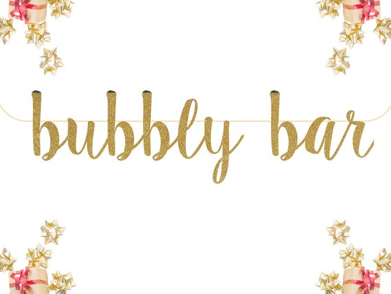 Bubbly Bar Glitter Banner Birthday Banner Glitter Party Etsy