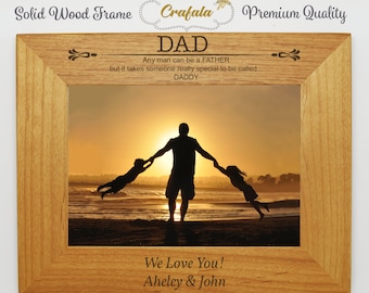 Custom Frame, Personalized Solid  Wood Frame, Engraved Frame, Photo Frame, Picture Frame, Wall Frame, Family Portrait, love you Daddy l