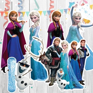 Gefrorenes Herzstück, Elsa, Anna Cake Toppers, doppelseitig, digitale Datei, Sie drucken, Set von 6
