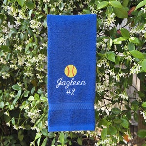 Gepersonaliseerde zweethanddoek honkbal- of softbalspeler, gymhanddoek, gepersonaliseerde handdoek, sporthanddoekcadeaus, schoolsport