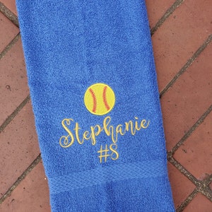 Personalized Baseball or Softball Player Sweat Towel, Gym Towel, Personalized Towel, Sports Towel Gifts, School Sports