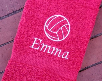 Personalized Volleyball Outline Player Sweat Towel, Gym Towel, Personalized Towel, Sports Towel Gifts, School Sports