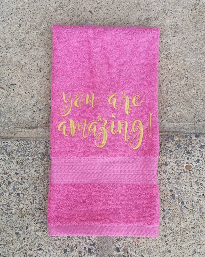 You Are Amazing Sweat Towel Gym Towel Personalized Hand Etsy