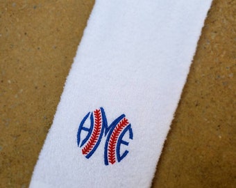 Toalla de sudor monograma de béisbol, regalos de toalla de gimnasio, toalla deportiva