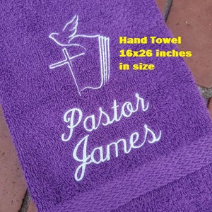 Religious Personalized HAND towel, 16x26 inches, Monogrammed Gym Towel, Name and Cross Gifts, Sports Towel