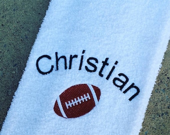 Personalized Football Player Sweat Towel, Gym Towel, Personalized Towel, Sports Towel Gifts, School Sports