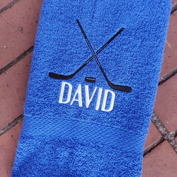 Personalized Hockey Player Sweat Towel, Gym Towel, Personalized Towel, Sports Towel Gifts, School Sports