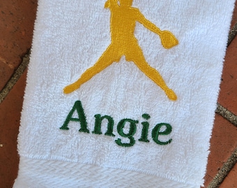 Personalized Softball Pitcher Towel: Embroidered Sports Gift