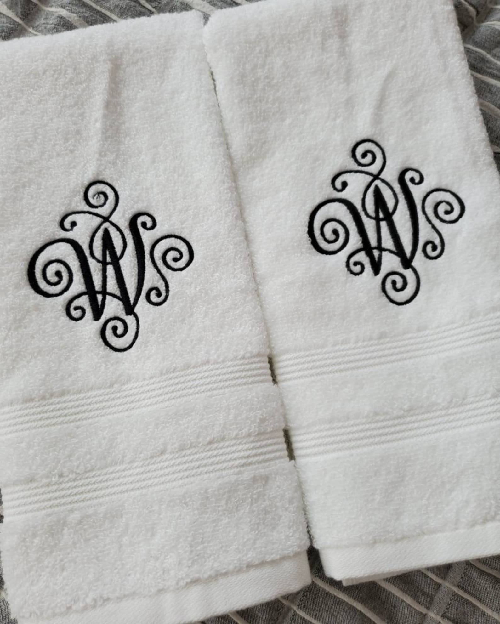 Fancy Initial Hand Towel for Bathroom Sweat Towels - Etsy