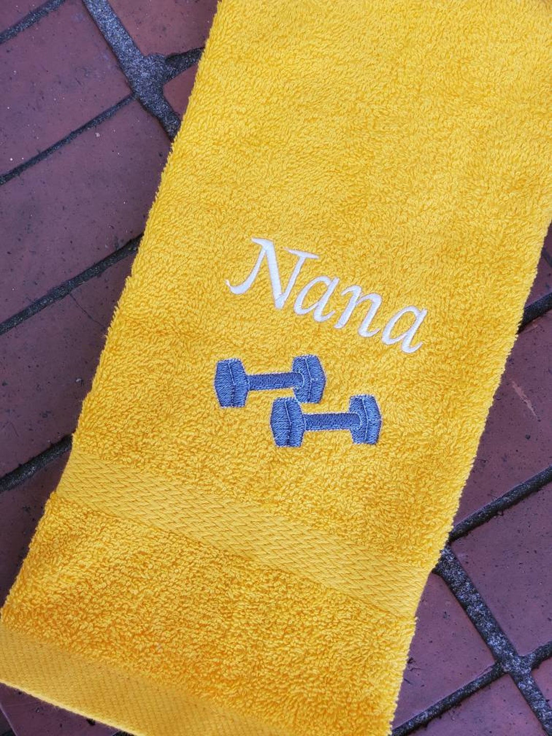 Double Dumbbell Sweat Towel, Monogrammed Gym Towel, Monogrammed Hand Towel Gifts, Sports Towel