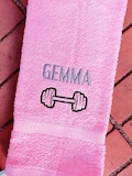 Personalized Barbell Outline Sweat Towel, Monogrammed Gym Towel, Monogrammed Hand Towel Gifts, Sports Towel