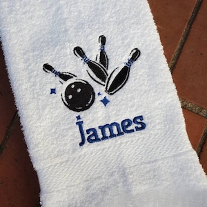 Personalized Bowling Sweat Towel: Monogrammed Gym Hand Towel