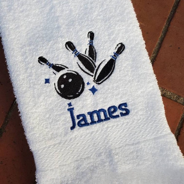 Personalized Bowler Sweat Towel, Monogrammed Gym Towel, Monogrammed Hand Towel, Bowling League Gifts, School Sports