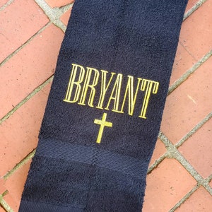 Personalized Cross Hand Towel: Embroidered Name Gift (16x26 Inches)