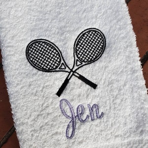 Personalized Tennis Player Sweat Towel, Gym Towel, Personalized Towel, Sports Towel, Tennis Raquets Gifts, School Sports