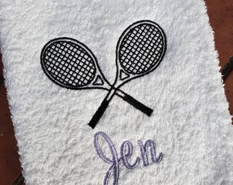 Toalla de tenis personalizada: nombre bordado, regalo deportivo