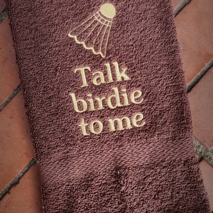 Badminton Sweat Towel, Gym Towel, Personalized Towel, Sports Towel, Tennis Raquets Gifts, School Sports, Birdie, Shuttlecock