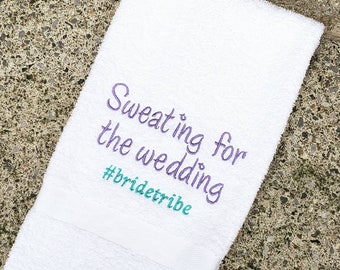 Wedding Sweat Towel, Gym Towel, Embroidered Hand Towel, Fitness Gifts