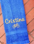 Personalized Bike Sweat Towel: Monogrammed Gym Towel, Rider Gift