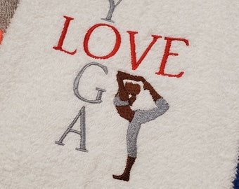 Toalla de yoga Love Sweat, toalla de gimnasio, toalla de mano bordada, toalla deportiva, regalos de fitness, toallas de ejercicio