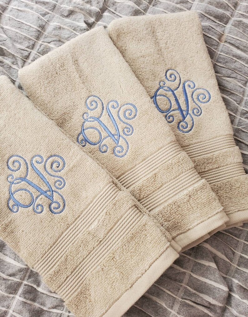 Fancy Initial Hand Towel for Bathroom Sweat Towels Etsy
