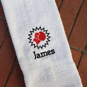 Personalized Boxing Sweat Towel: Monogrammed Gym Gift