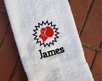 Personalized Boxer Sweat Towel, Monogrammed Gym Towel, Monogrammed Hand Towel, Boxing Gifts, School Sports