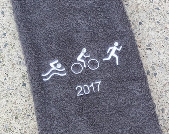 Broderad triathlonhandduk: Personlig gympresent