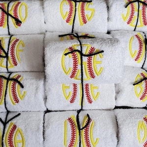 Monogram Baseball/Softball Sweat Towel: Personalized Gym Gift
