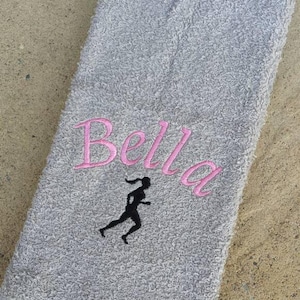 Personalized Runner Girl Towel: Embroidered Sports Gift