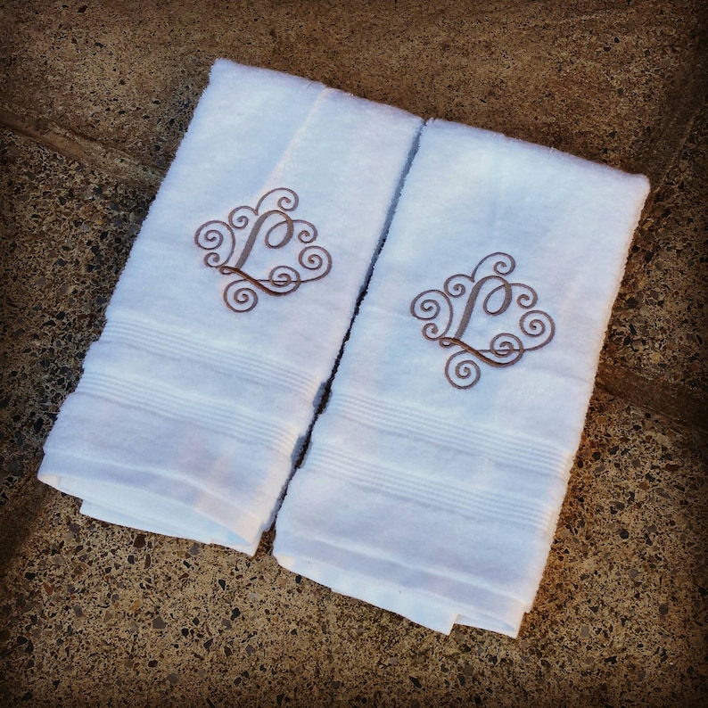 Fancy Initial Hand Towel 1 for Bathroom Sweat Towels Etsy