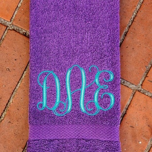 Monogrammed Sweat Towel: Vine, Personalized 100% Cotton Gym Towel