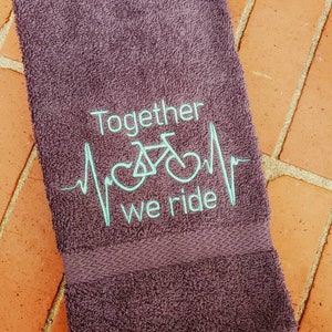 Together We Ride Sweat Towel, Gym Towel, Sports Towel, Cycling Gifts, Sports Towel, Fitness Gifts, Exercise Towels