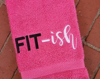 Gepersonaliseerde gymhanddoek: aangepaste fitness-sweatdoek (16 x 26), 'fit'