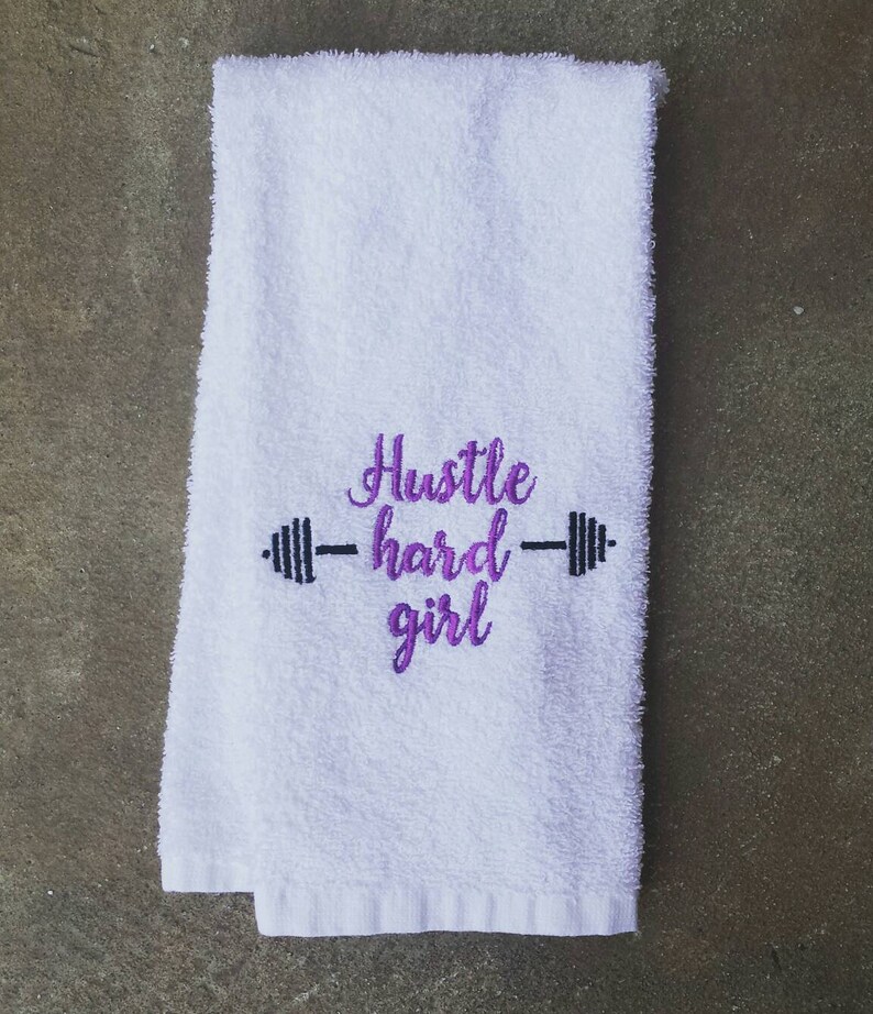 Hustle Hard Girl Sweat Towel Gym Towel Exercise Towel Etsy