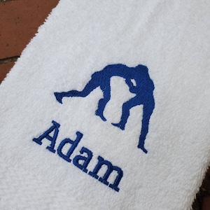 Personalized Male Wrestler Sweat Towel, Gym Towel, Personalized Towel, Sports Towel Gifts, School Sports