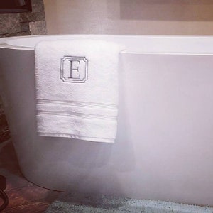 Framed Initial Towel, Hand Towel, Bath Towel, Monogrammed Bath Towel Gifts, Home Decor