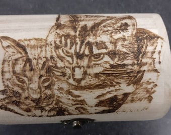 Cat kitten treasure chest wooden box - gift, storage, jewellery or trinket box. FREE personalisation on request.