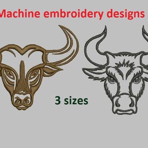 One Color bull embroidery file Oxen Embroidery Machine Design Spanish bull instantly download digital Bull Face Machine Embroidery Design