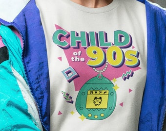 Child of the 90s t shirt , Retro 1990's tee , Vintage Tamagotchi tee , Neon Colors lovers shirt , 90's Millennial top , Cute Gift for her